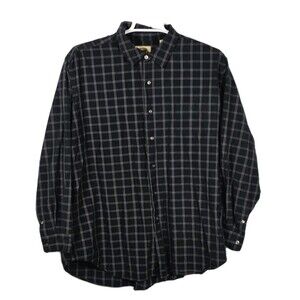 Pusser's West Indies Men's XL Windowpane Silk And Cotton Long Sleeve Shirt